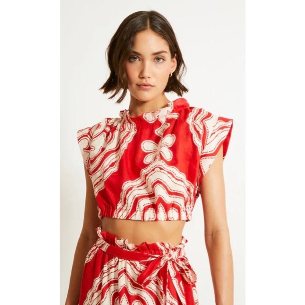 NWT Lemlem Muna Ruched Crop Top Women’s Sz. S